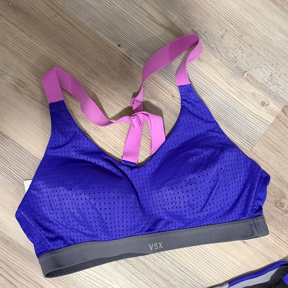 Purple and Black Activewear Set